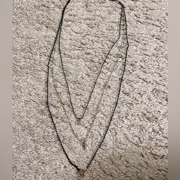 Express Layered Multi Chain Cross & Coin Y Necklace - Picture 2 of 10